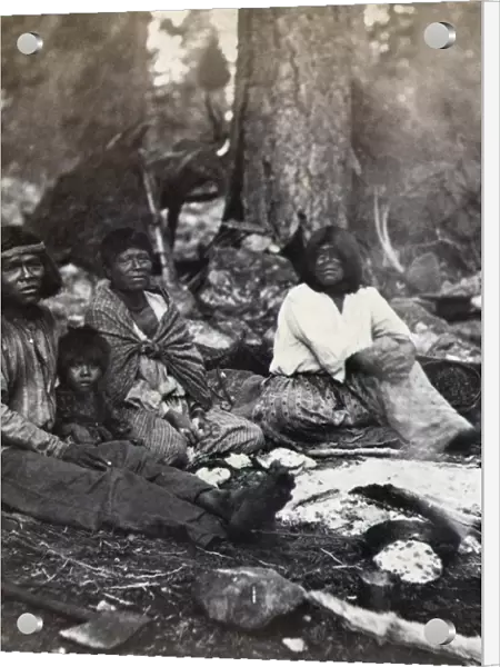 NATIVE AMERICANS, c1870. Group of Native Americans from the Yosemite Valley, California