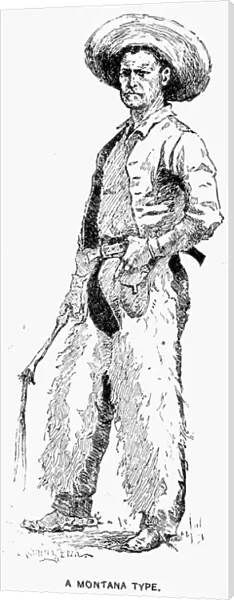 REMINGTON: COWBOY, 1887. A Montana Cowboy. Drawing, 1887, by Frederic Remington