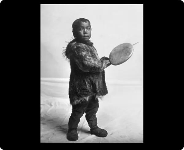 ESKIMO CHILD, c1905. Eskimo child wearing traditional fur clothing in Nome, Alaska