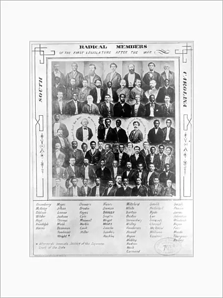 RECONSTRUCTION, 1876. Radical members of the first South Carolina legislature after the Civil War