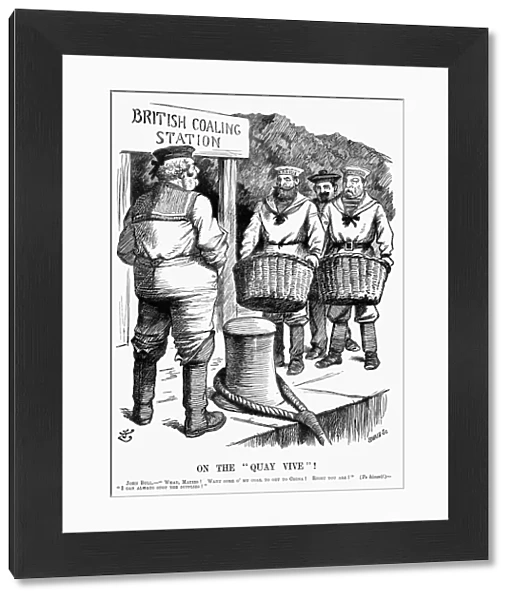 COAL CARTOON, 1898. On the Quay Vive ! English cartoon by Sir John Tenniel, 1898