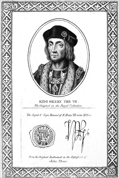 HENRY VII (1457-1509). King of England, 1485-1509. Etching, English, 1819