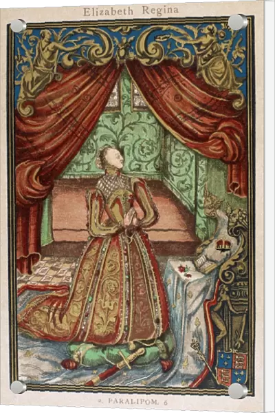 ELIZABETH I (1533-1603). Queen of England and Ireland, 1558-1603. Elizabeth at prayer