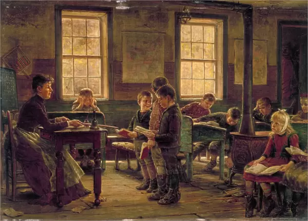 COUNTRY SCHOOL, 1890. A country schoolhouse. Oil on canvas by Edward Lamson Henry, 1890