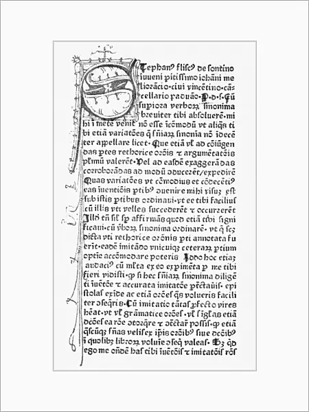 SCHOOLBOOK, 1478. Title page of a school book by Stephanus Fliscus de Soncino