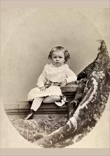 YOUNG GIRL, 1877. Cabinet photograph of three-year-old Ethel Hunt, from the New