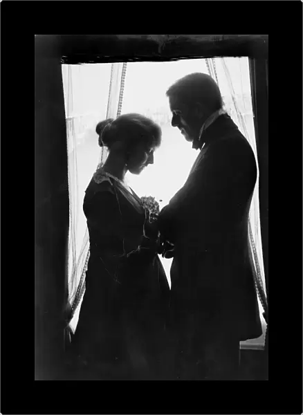 SILHOUETTE, c1915. John Murray Anderson and his wife Genevieve Lyon standing in silhouette