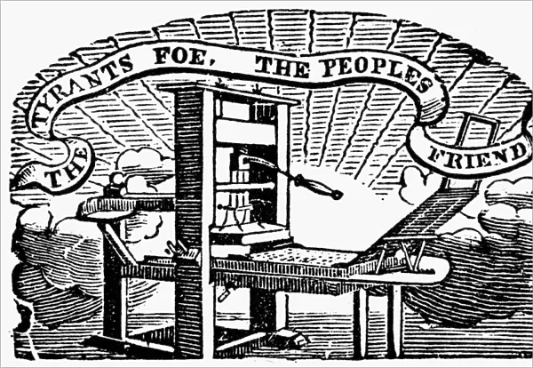 PRINTING, 18th CENTURY. The type of hand-press used in colonial America during the 18th century