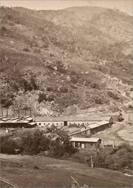 CALIFORNIA: GOLD MINE. Gold mine in New Almaden, California. Stereograph, 1875