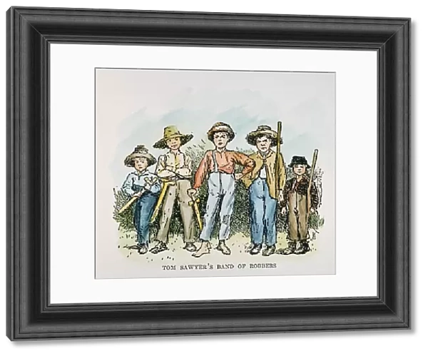 CLEMENS: HUCK FINN. Tom Sawyers gang, including Huckleberry Finn