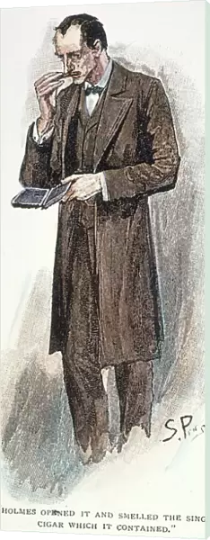 SHERLOCK HOLMES. Sherlock Holmes. Drawing by Sidney Paget for Arthur Conan Doyle s