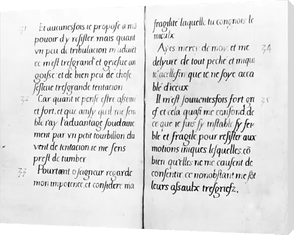 ELIZABETHAN MANUSCRIPT. Autograph translations by Elizabeth I of prayers composed