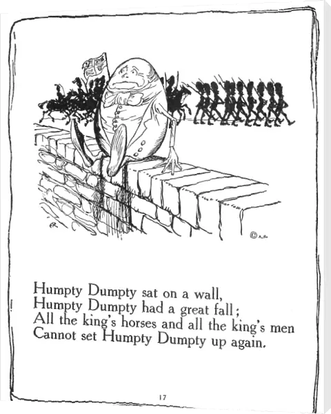 HUMPTY DUMPTY, 1913. Pen-and-ink drawing by Arthur Rackham, 1913, for an edition