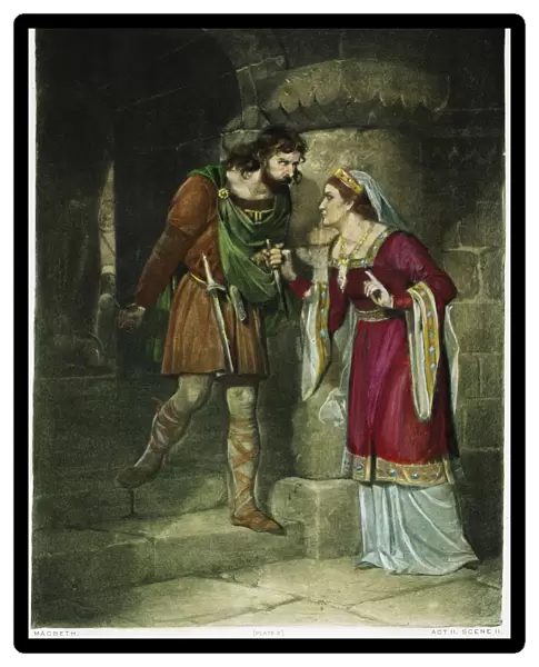 MACBETH, 19th CENTURY. Lady Macbeth seizes the dagger from Macbeth after he has