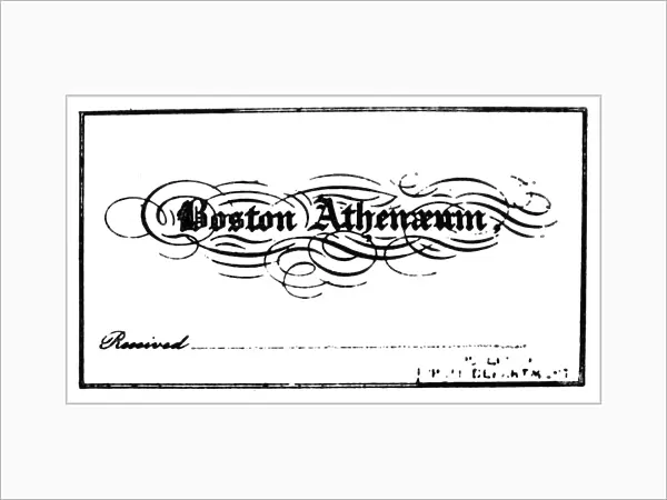 AMERICAN BOOKPLATE, 1820. Boston Athenaeum