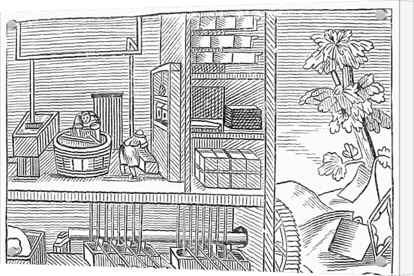 PAPERMAKERS, 1659. Papermakers at work