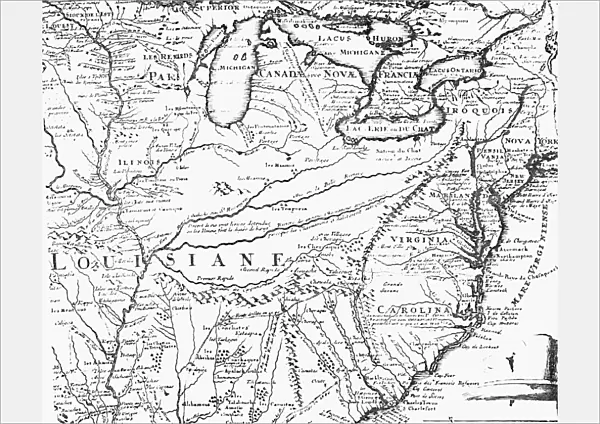 MAP OF LOUISIANA TERRITORY. Detail of a map of the Mississippi Valley and the Louisisana