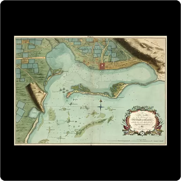 MAP: JAMAICA, 1756. British map of the harbors of Port Royal and Kingston, Jamaica