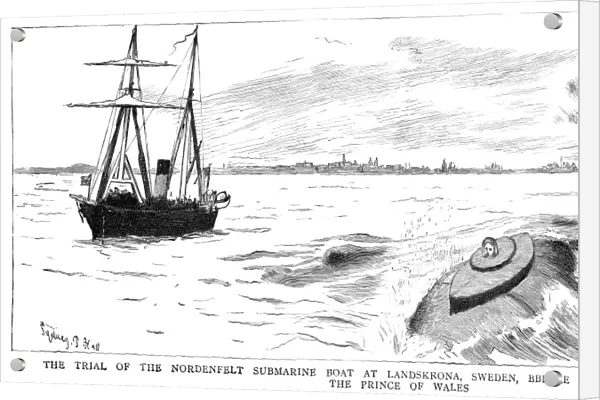 NORDENFELT SUBMARINE, 1885. Trial of a submarine developed by Thorsten Nordenfelt
