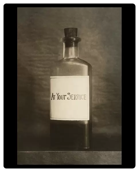 HINE: MEDICINE, c1912. A medicine bottle. Photograph by Lewis Wickes Hine, c1912