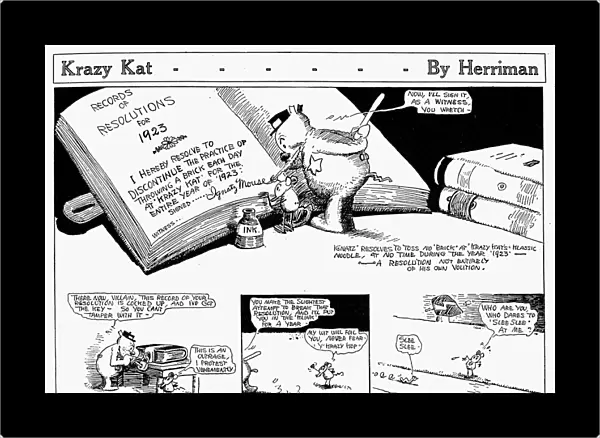 KRAZY KAT, 1922. Krazy Kat comic strip, 1922, by George Herriman