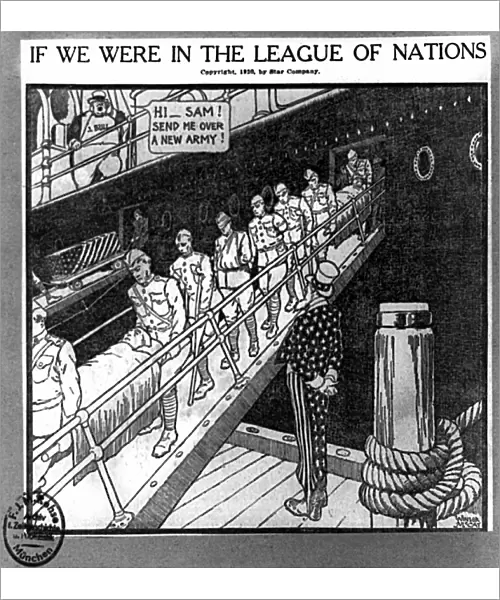 CARTOON: LEAGUE OF NATIONS. If we were in the League of Nations. American cartoon