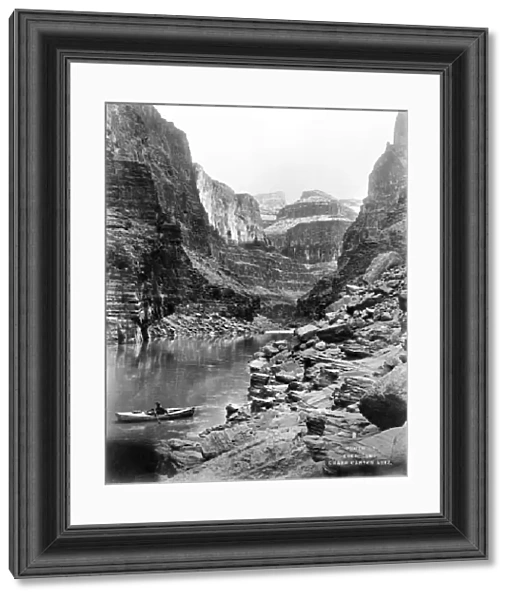 GRAND CANYON, c1913. A view of the Grand Canyon in Arizona, showing a man in a