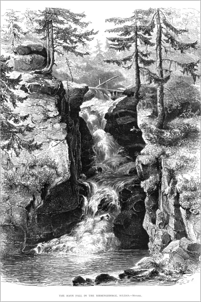 SILESIA: WATERFALL. The Hayn waterfall in the Riesengebirge region in Silesia, Germany