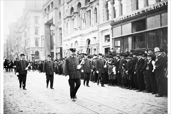FIREMEN, c1905. A firemens parade in New York City, c1905