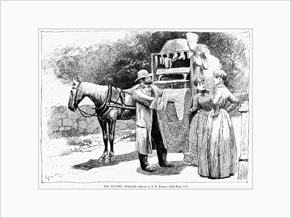 PEDDLER, 1889. The Country Peddler. Drawing, 1889, by Edward Windsor Kemble