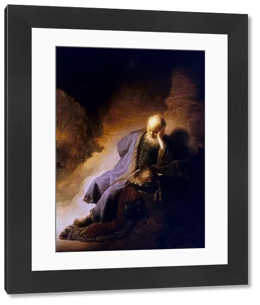 REMBRANDT: JEREMIAH. Jeremiah Lamenting the Destruction of Jerusalem. Oil on panel