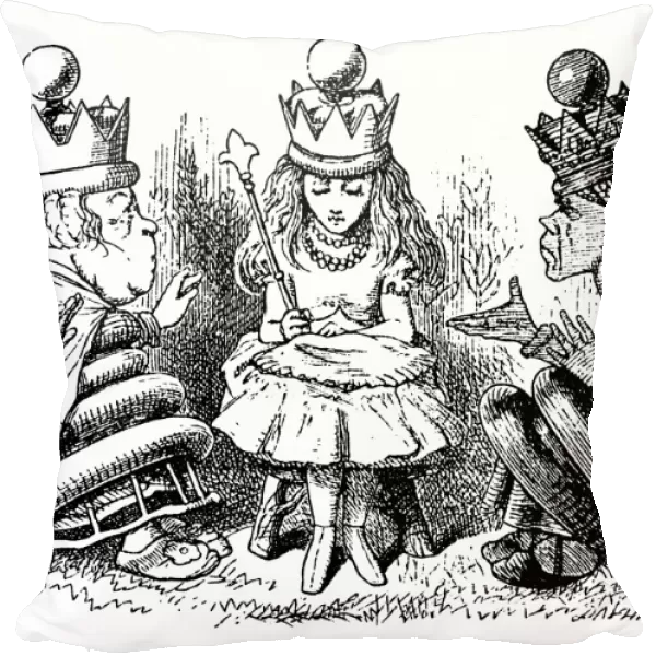 CARROLL: LOOKING GLASS. Queen Alice with the White Queen and Red Queen sitting close to her