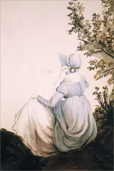 JANE AUSTEN (1775-1817). English author. Watercolor by her sister Cassandra Austen