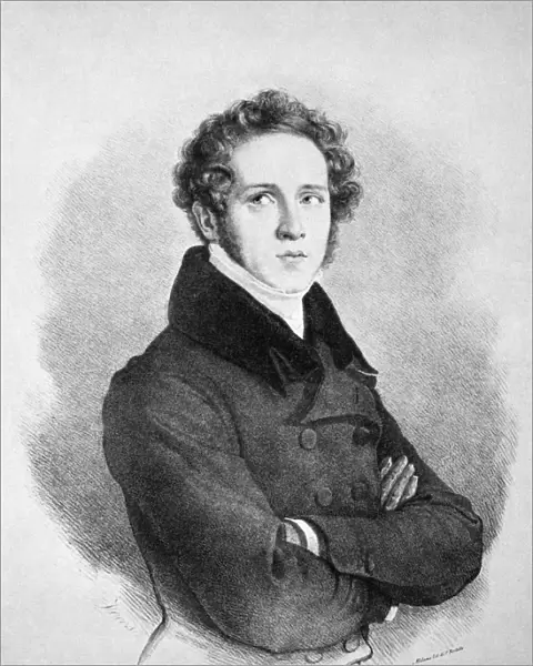 VINCENZO BELLINI (1801-1835). Italian composer. Lithograph, Italian, 19th century