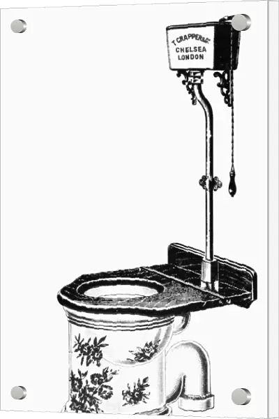 CRAPPER TOILET, 1890s. Illustration of a Thomas Crapper toilet, 1890s