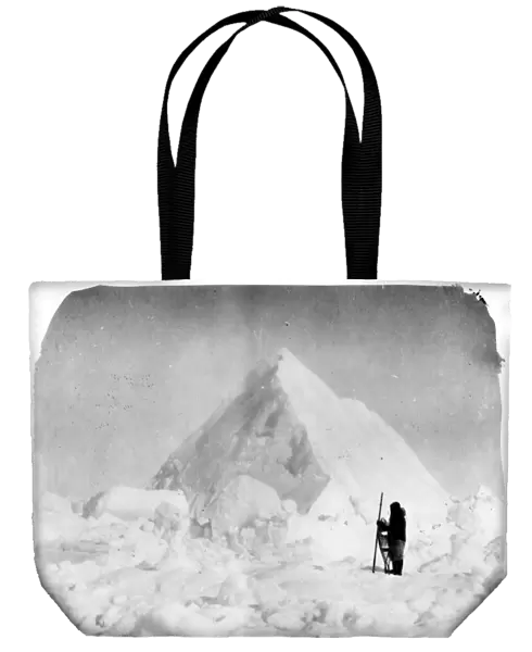 ROALD AMUNDSEN (1872-1928). Norwegian polar explorer. Amundsen with snowshoes and a walking stick