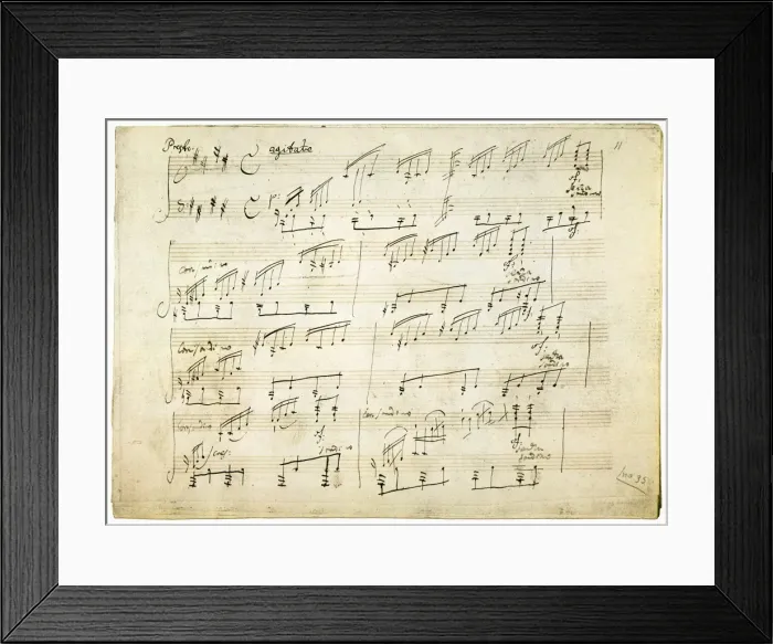 Framed Print : Print of a page from Beethoven's Moonlight Sonata Framed Print : Print of a page from Beethoven's Moonlight Sonata