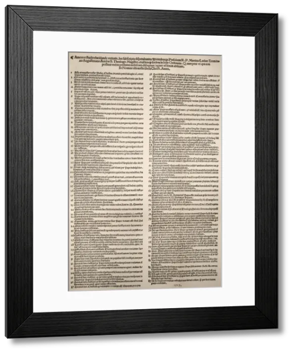 Framed Print : Print of Martin Luther's 95 theses nailed to a church door in 1517 Framed Print : Print of Martin Luther's 95 theses nailed to a church door in 1517