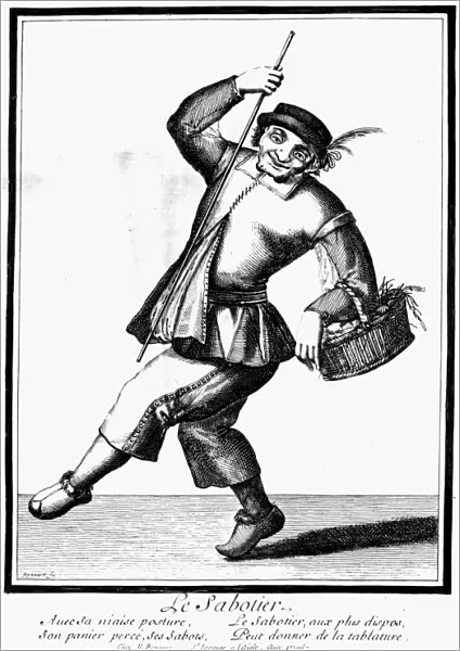 LE SABOTIER. Le Sabotier, portrayed by an unknown performer in a French commedia dell arte troupe