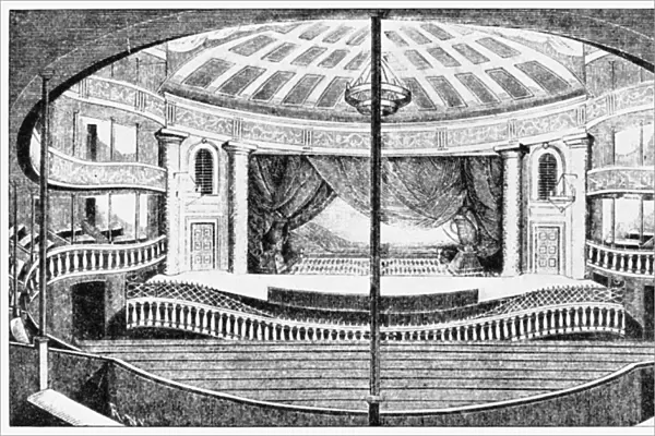 NEW YORK: PARK THEATRE. Interior of the first Park Theatre, which opened its doors