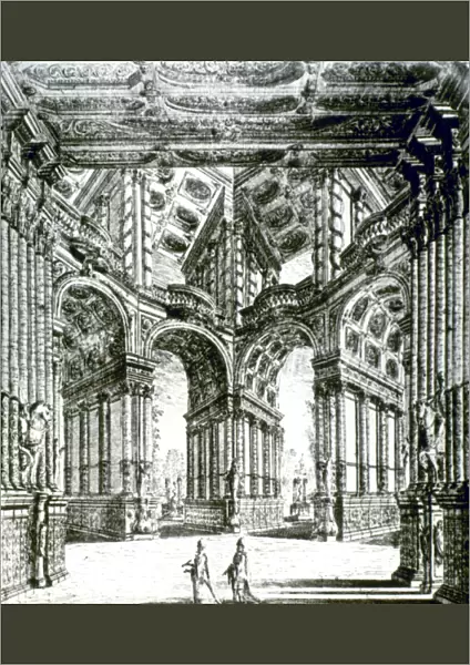 THEATRE ATRIUM, 1703. Atrium for the theatre of Ardenti al Porto academy, Bologna