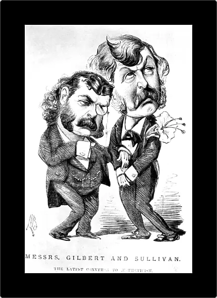 GILBERT & SULLIVAN. Sir Arthur Sullivan (left) and Sir William Schwenck Gilbert: caricature