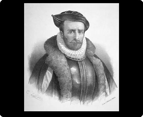 ALVARO DE MENDANA DE NEYRA (1541-1595). Spanish navigator. Lithograph, Spanish