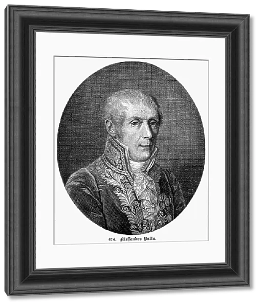 COUNT ALESSANDRO VOLTA (1745-1827). Italian physicist. Line engraving, early 19th century