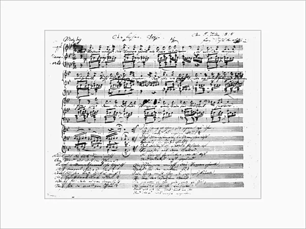 FRANZ SCHUBERT (1797-1828). Austrian composer. Autograph manuscript, 5 July 1815