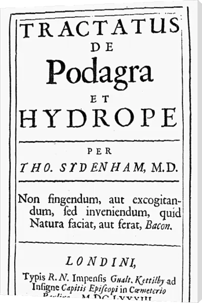 SYDENHAM: TRACTATUS, 1683. Title page of the first edition of Thomas Sydenham s