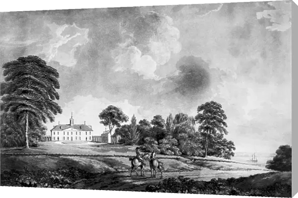 MOUNT VERNON, 1798. West view of Mount Vernon, Virginia, the home of George Washington