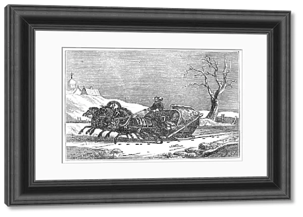 RUSSIA: SLEIGHING, 1836. A Russian traveling by sleigh