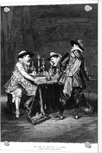 LESREL: CHESS, 1895. The Game of Chess. Engraving after a painting by A. A. Lesrel