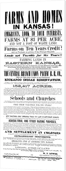 UNION PACIFIC POSTER, 1867. A Union Pacific Railroad broadside of 1867 advertising
